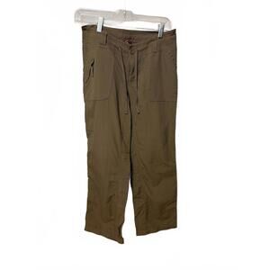 The North Face Women's Khaki Hiking Cargo Pants with Drawstring Waist Sz 4